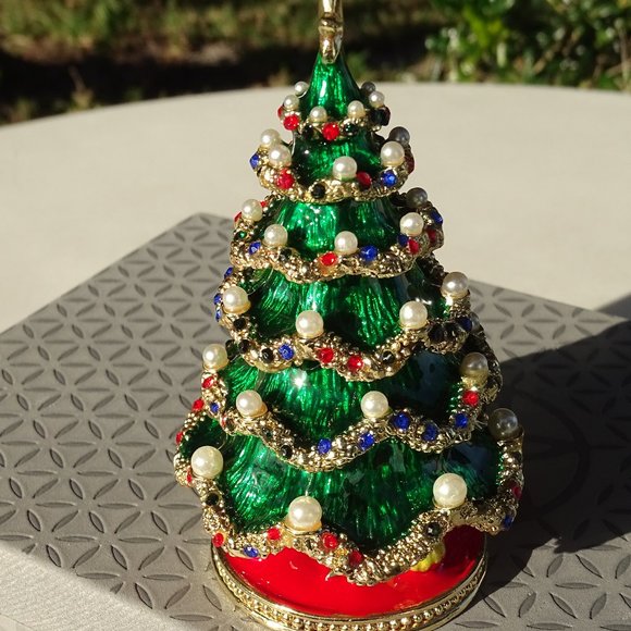 Qifu Hinged Christmas tree Trinket Box, Christmas gifts, Christmas decorative - Picture 2 of 7